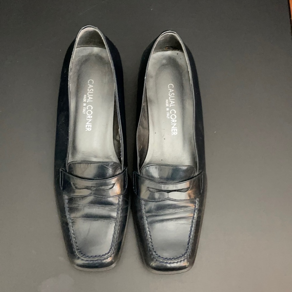 Casual Corner navy blue loafers. Size 5